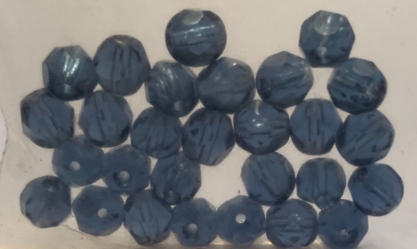 Glasschliffperlen marine 6mm